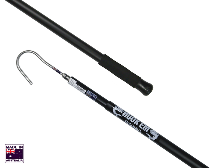 Hookem Telescopic Round Boat Hook - Fixed 8 X 85mm Stainless Head (No Point - Rounded End) - 1.4M To 2.4M