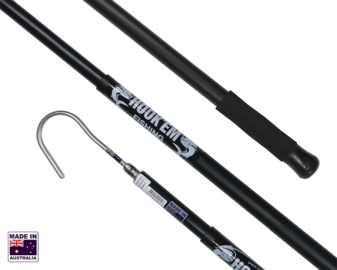 Hookem Telescopic Round Boat Hook - Fixed 8 X 85mm Stainless Head (No Point - Rounded End) - 2M To 3.6M