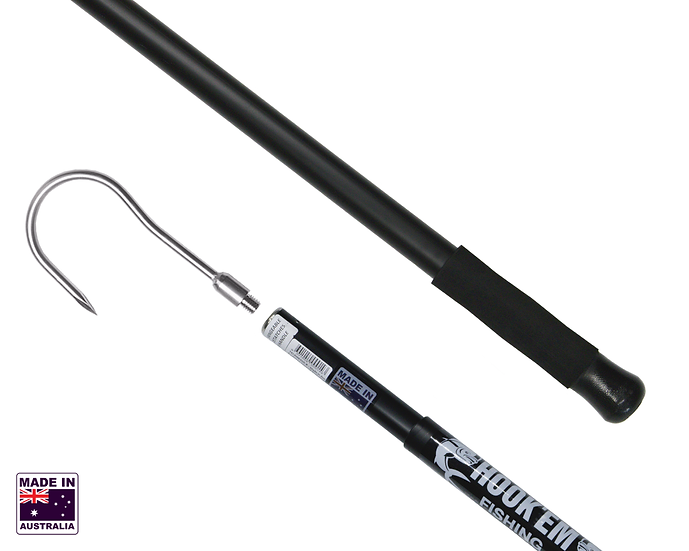 Hookem Telescopic Round Gaff - Interchangeable 8 X 85mm Stainless Head - 1.4M To 2.4M Aluminium Hanlde