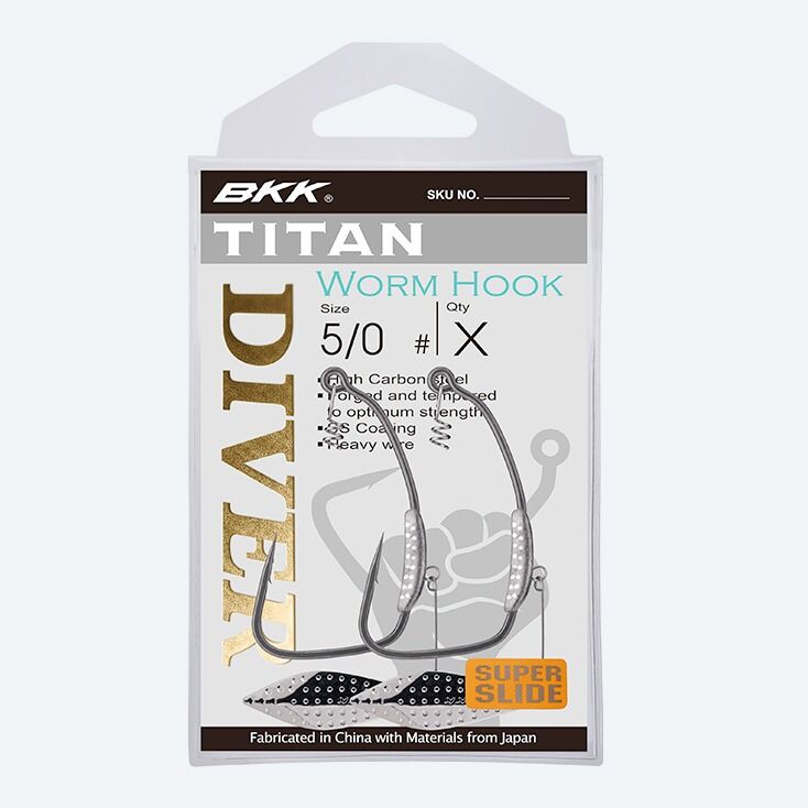 BKK Titan Diver Worm Hook - 3/0 - 2 Per Pack