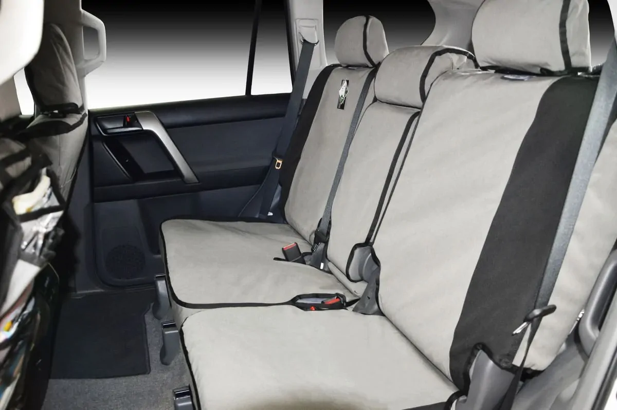MSA Second Row 40/20/40 Split Inc. Armrest Cover - MSA Premium Canvas Seat Covers To Suit Toyota Landcruiser Prado - 150 Series New Gen Gx / Gxl 7 Sea