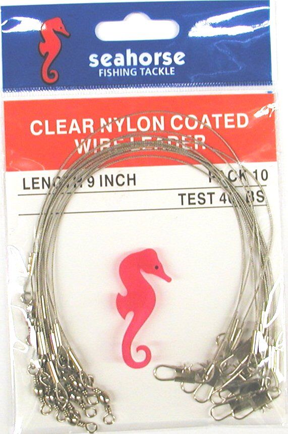 Seahorse Tackle Trace Std Kor 9"X40Lb Nylon Coat