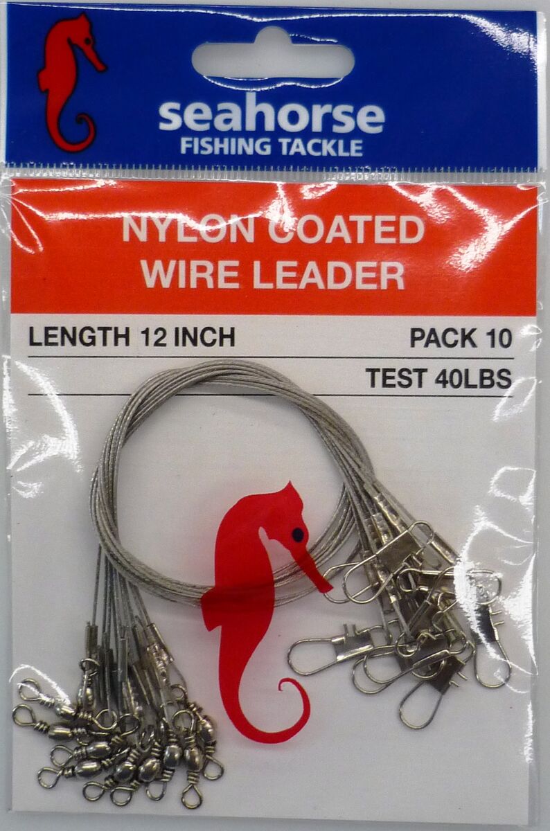Seahorse Tackle Trace Std Kor 12"X40Lb Nylon Coat