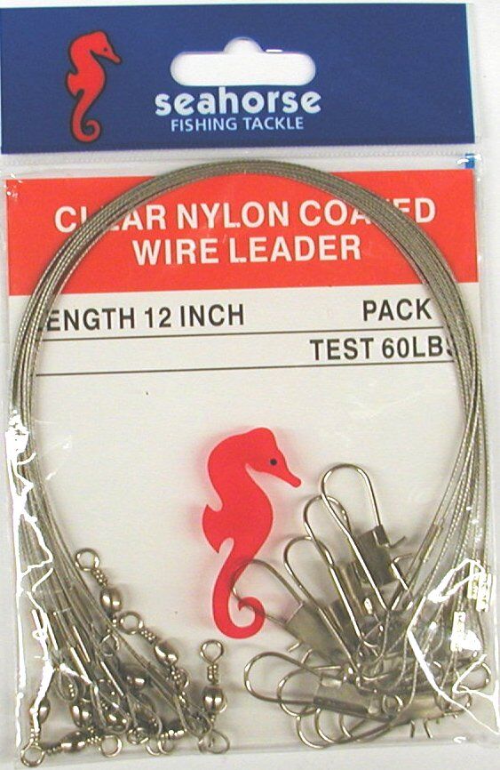 Seahorse Tackle Trace Std Kor 12"X60Lb Nylon Coat