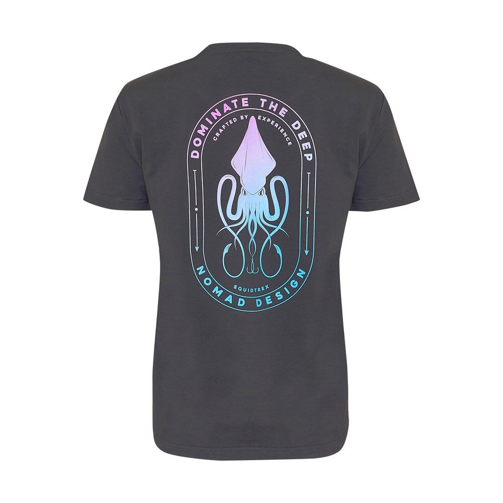 Nomad Design T-Shirt Womens Squidtrex Domination - Charcoal Black - 18