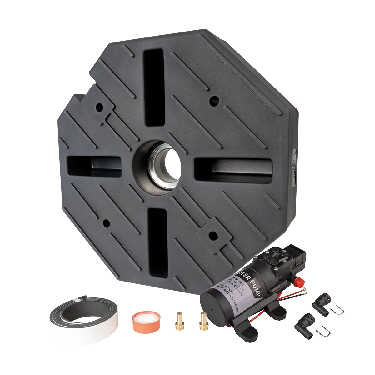 Tuff Terrain Spare Wheel Underbody Water Tank - 35L with 12v 3.8L Water Pump
