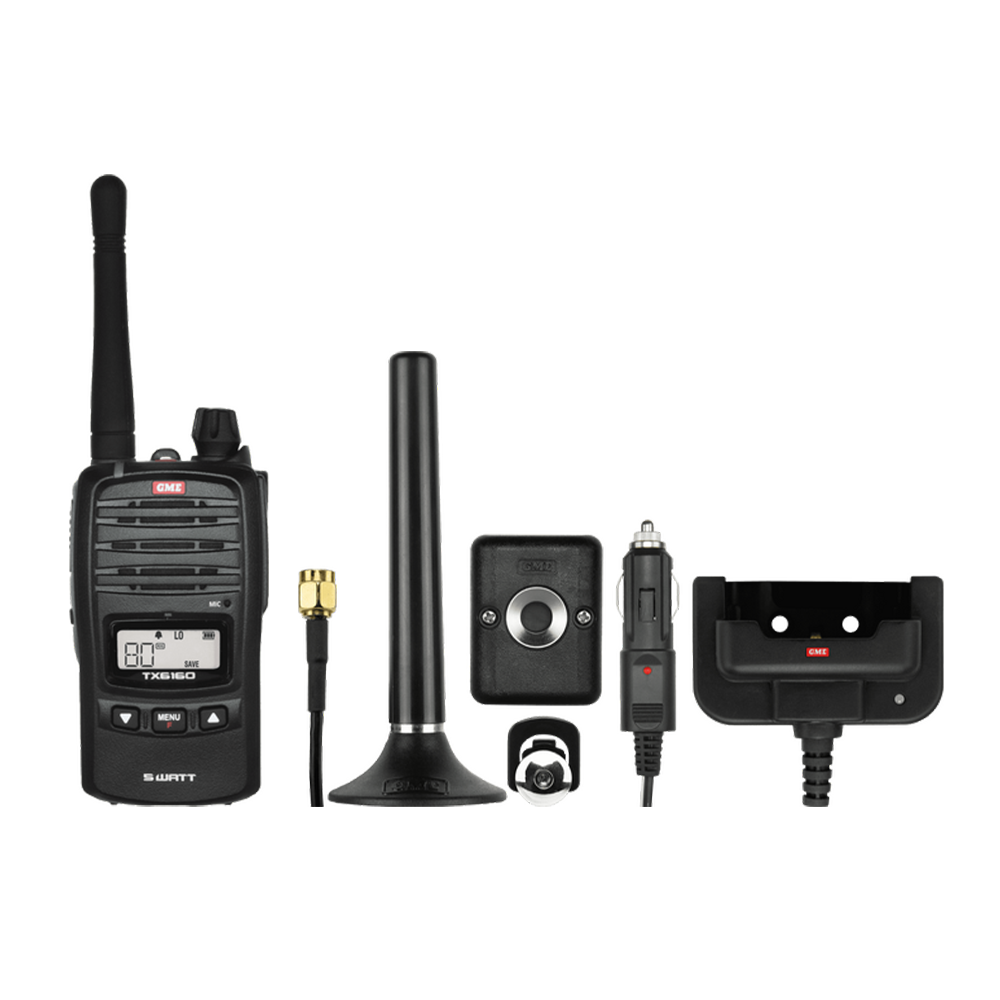 TX61605 Watt 80 Channel Compact Handheld UHF CB Radio with Accessory Kit Outback Equipment