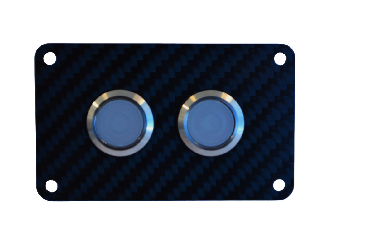 Viper 2 Gang Carbon Fibre Switch Panel With 20A Backlit Switches
