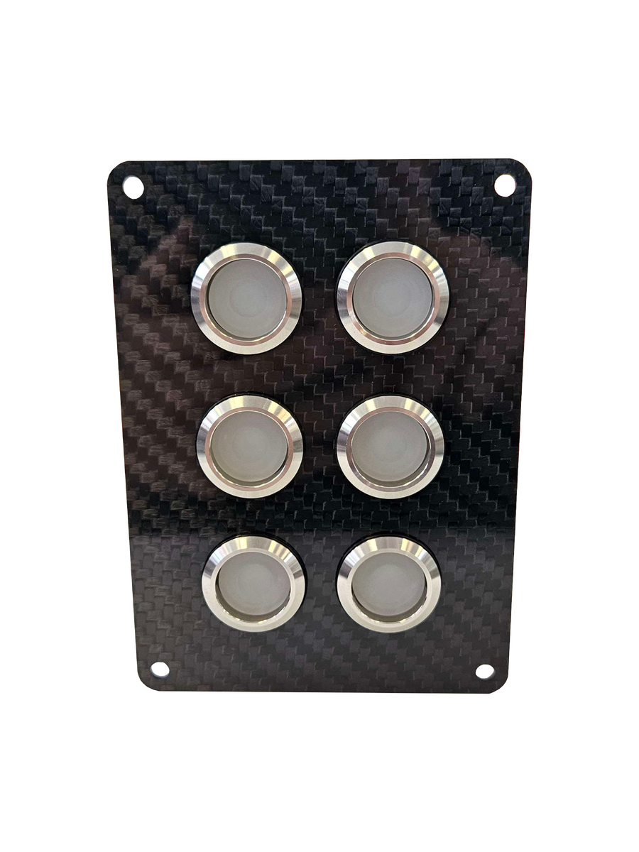 Viper 6 Gang S.B.S. Carbon Fibre Switch Panel With 20A Backlit Switches