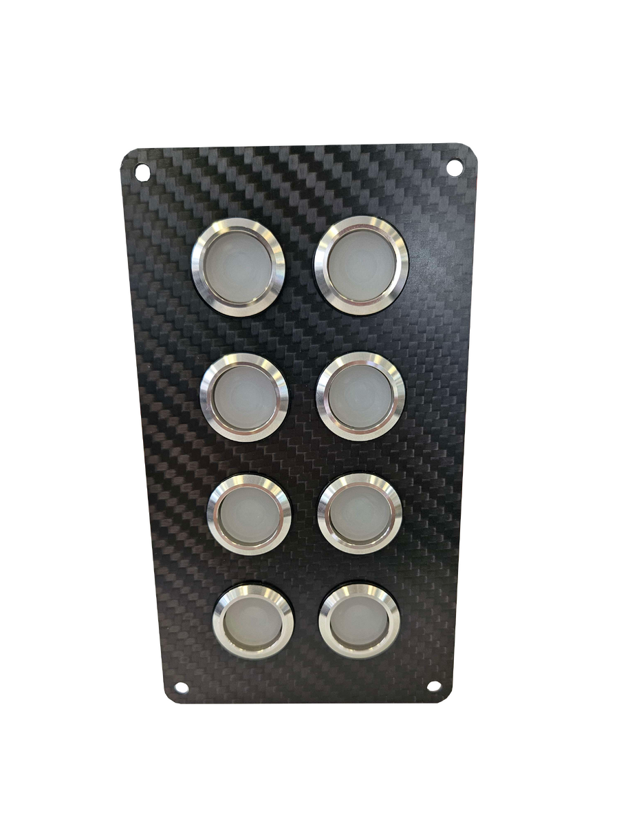 Viper 8 Gang Carbon Fibre Switch Panel With 20A Backlit Switches
