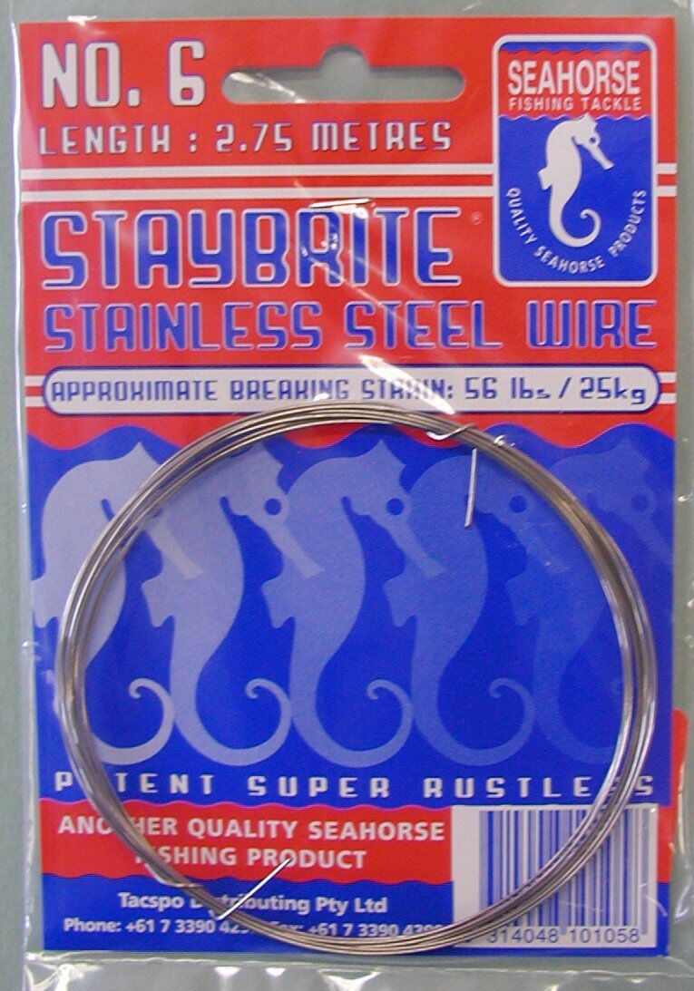 Seahorse Tackle Wire Staybrite Size 6 56Lb Dz