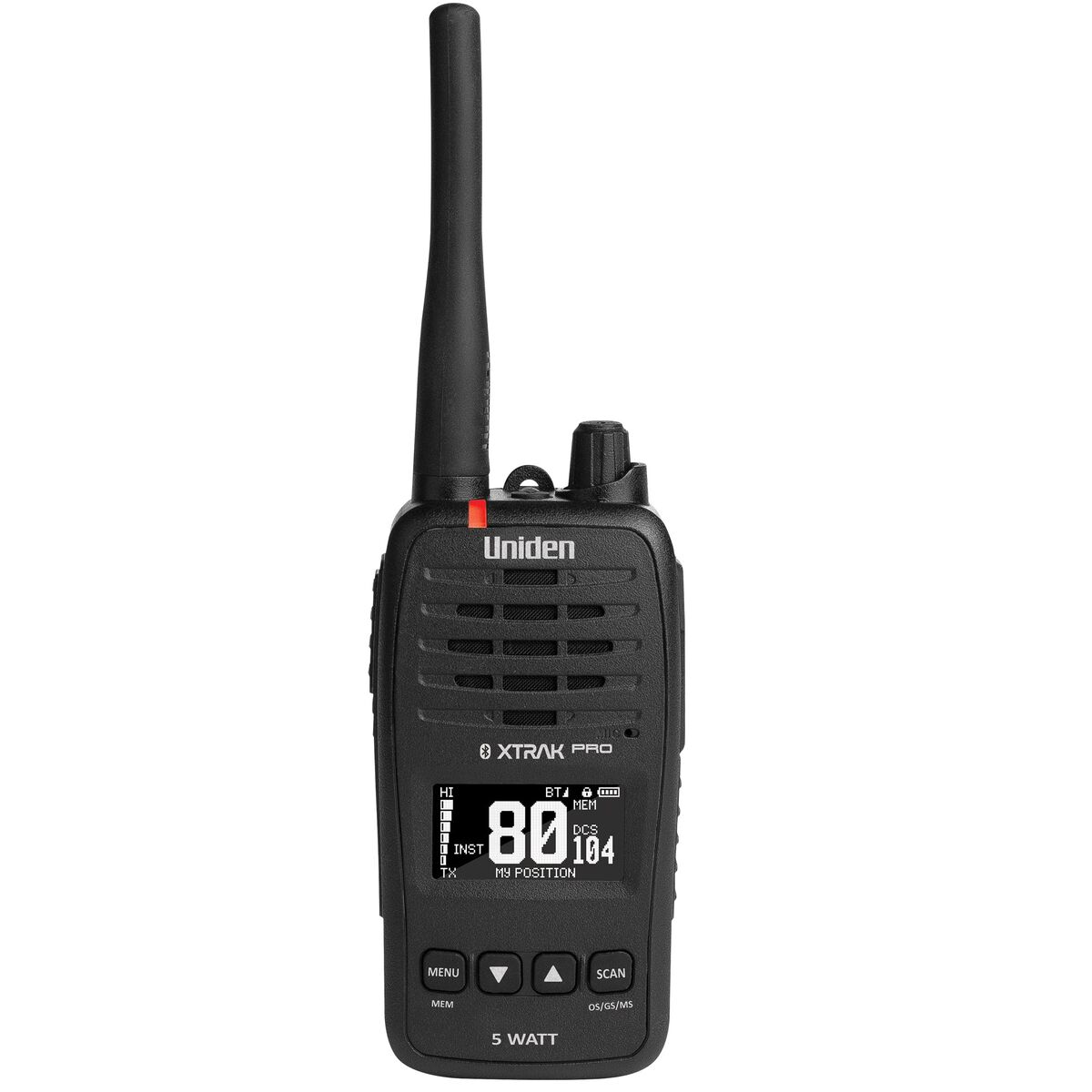 Uniden XTRAK 50 Pro 5 Watt Waterproof Smart UHF Handheld Radio with Location Sharing