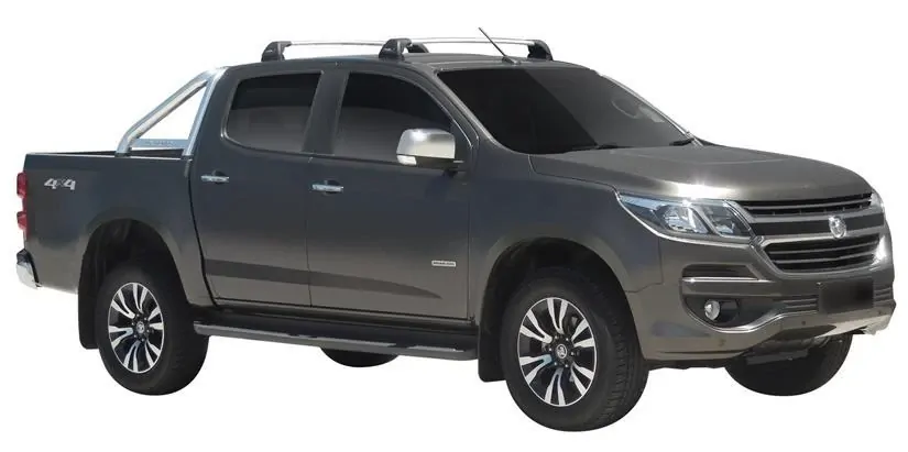 Yakima FlushBar 100 & 105cm Silver Pair (S26Y) To Suit Holden Colorado Crew Cab /2012-/2020