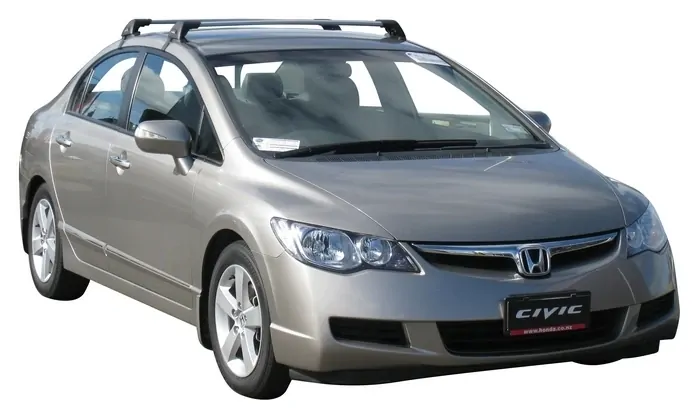 Yakima FlushBar 105cm Silver Pair (S7Y) To Suit Honda Civic 4dr Sedan 02/2006-/2011