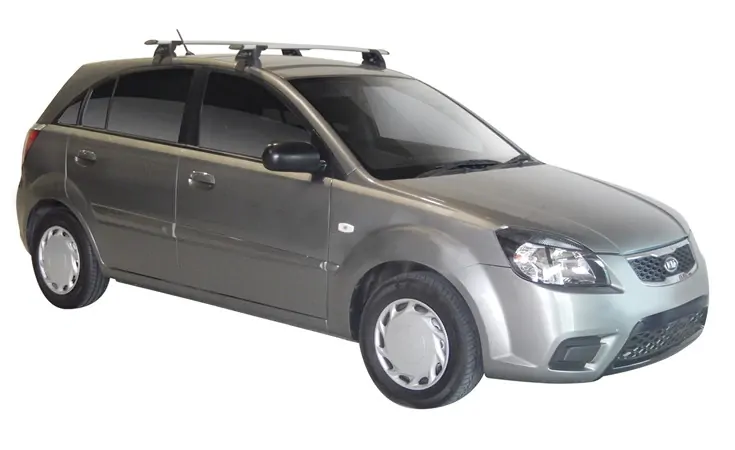 Yakima ThruBar 120cm Silver Pair (S16Y) To Suit Kia Rio 5dr Hatch 08/2005-08/2011