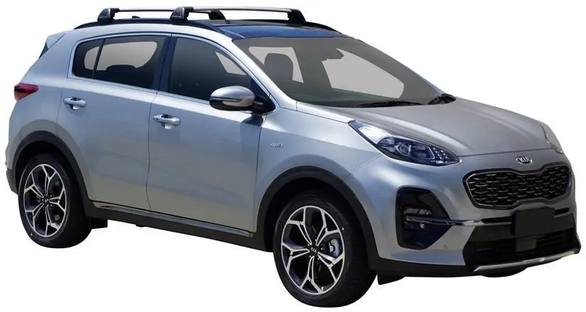 Yakima FlushBar 100 & 105cm Silver Pair (S26Y) To Suit Kia Sportage Glass Roof /2016-09/2021