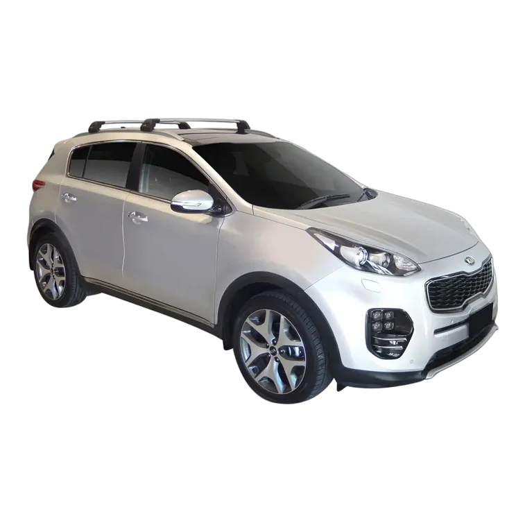 Yakima FlushBar 100 & 105cm Silver Pair (S26Y) To Suit Kia Sportage Steel Roof /2016-07/2018