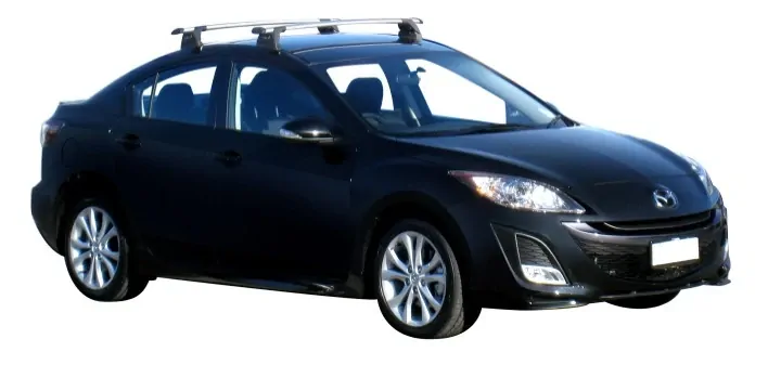 Yakima ThruBar 120cm Silver Pair (S16Y) To Suit Mazda 3 4dr Sedan /2009-/2013