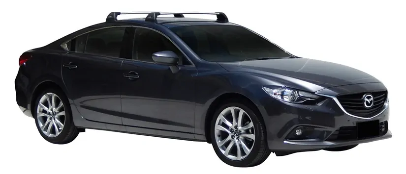 Yakima FlushBar 100 & 105cm Silver Pair (S26Y) To Suit Mazda 6 4dr Sedan /2012-/On