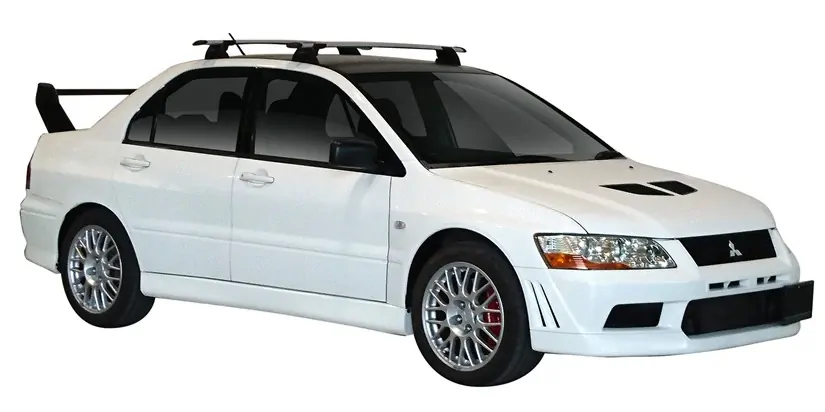 Yakima ThruBar 120cm Silver Pair (S16Y) To Suit Mitsubishi Lancer EVO VII 03/2001-01/2003