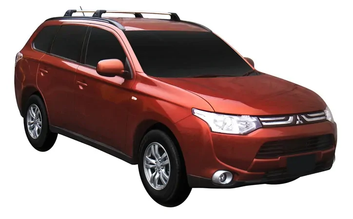 Yakima FlushBar 100 & 105cm Silver Pair (S26Y) To Suit Mitsubishi Outlander 5dr SUV /2013-/2015