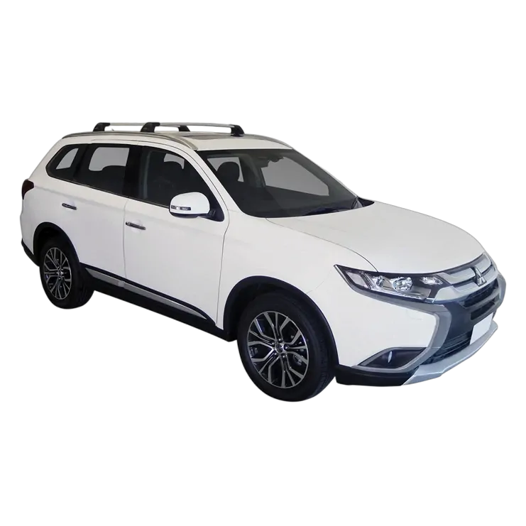 Yakima FlushBar 100 & 105cm Silver Pair (S26Y) To Suit Mitsubishi Outlander 5dr SUV /2015-/2017