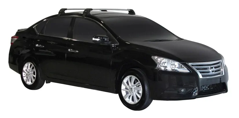 Yakima FlushBar 100 & 105cm Silver Pair (S26Y) To Suit Nissan Pulsar 4dr Sedan 11/2012-/On