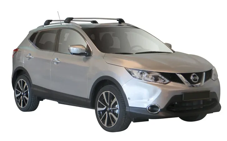 Yakima FlushBar 100 & 105cm Silver Pair (S26Y) To Suit Nissan Qashqai 5dr SUV /2014-/2022