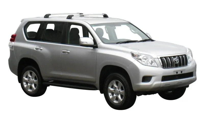 Yakima FlushBar 100 & 105cm Silver Pair (S26Y) To Suit Toyota Land Cruiser Prado 150 Series 11/2009-/On