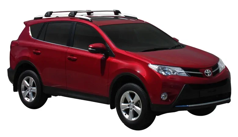 Yakima FlushBar 100 & 105cm Silver Pair (S26Y) To Suit Toyota Rav4 5dr SUV /2013-/2019
