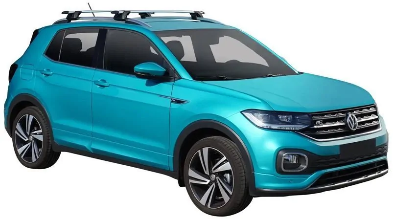 Yakima ThruBar 120cm Silver Pair (S16Y) To Suit Volkswagen T-Cross 5dr SUV /2018-/On