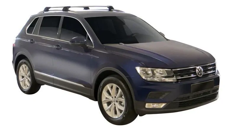 Yakima FlushBar 100 & 105cm Silver Pair (S26Y) To Suit Volkswagen Tiguan 5dr SUV 09/2016-/On