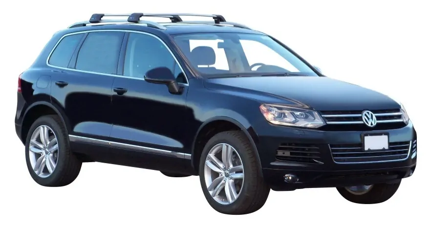 Yakima FlushBar 100 & 105cm Silver Pair (S26Y) To Suit Volkswagen Touareg 5dr SUV /2010-/2018