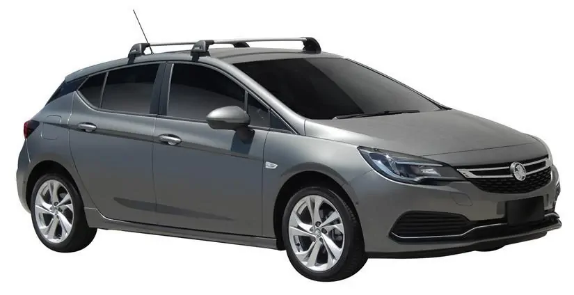 Yakima FlushBar 100 & 105cm Silver Pair (S26Y) To Suit Holden Astra 5dr Hatch /2017-/2020
