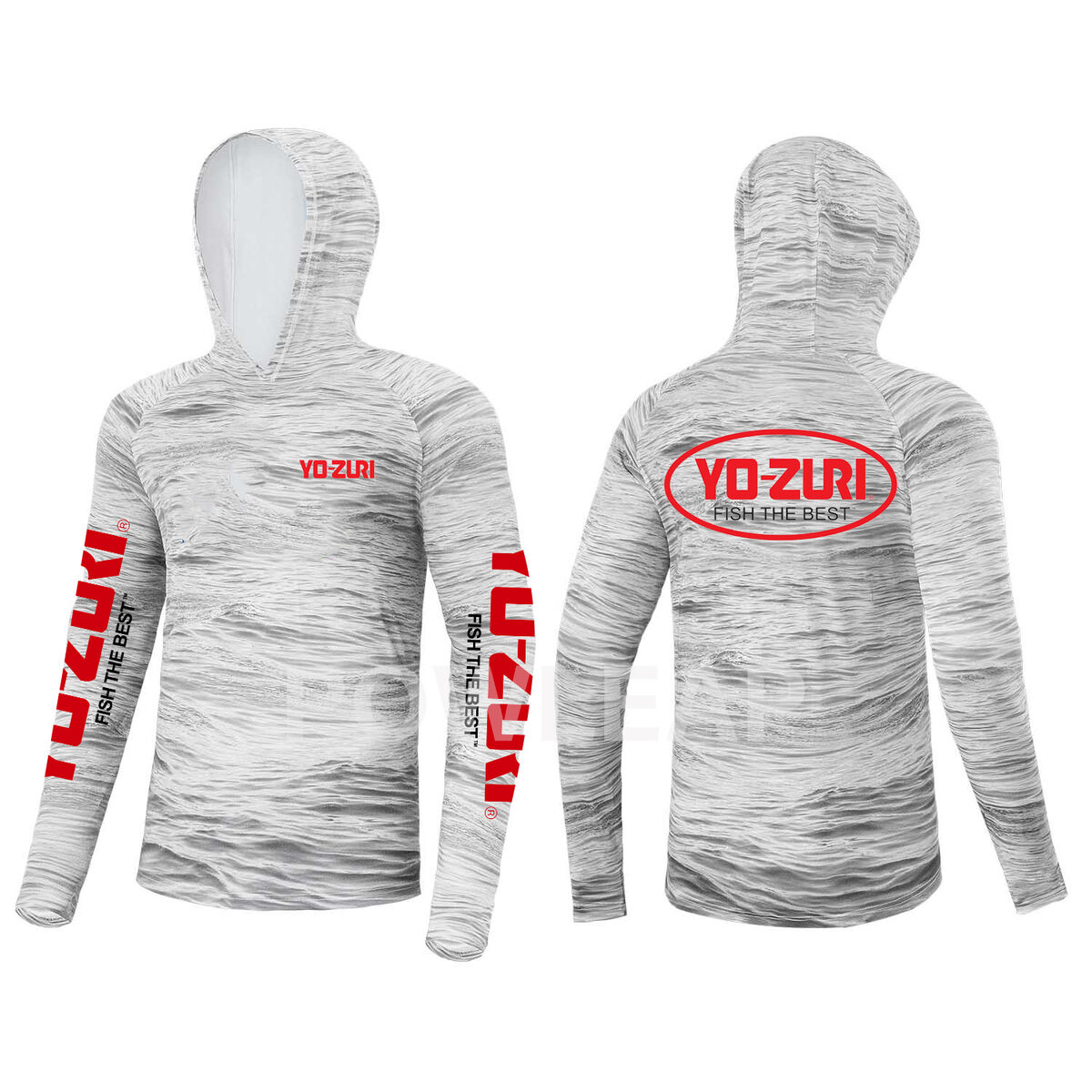 Yo-Zuri Hood Fish Shirt White/Grey S