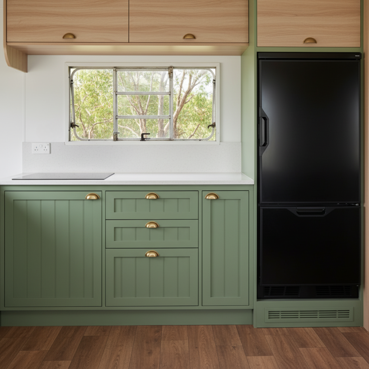 image of a fridge in a carvan