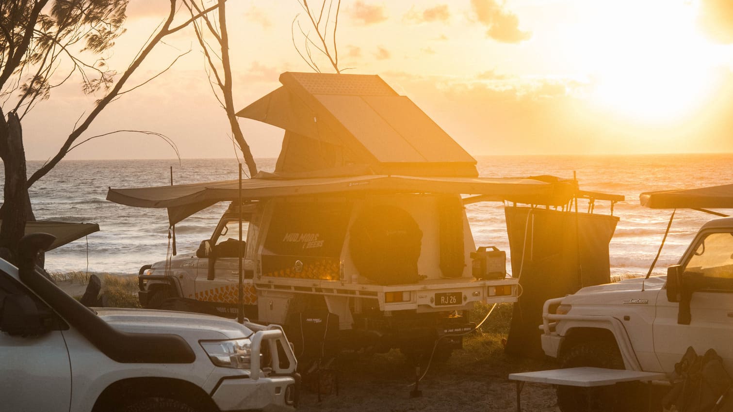Rear Awning and Shower Setups
