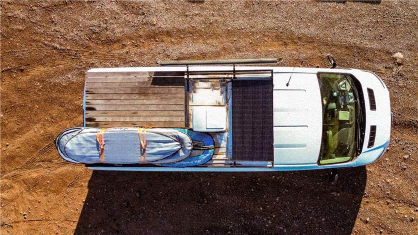 caravan rv with solar panel