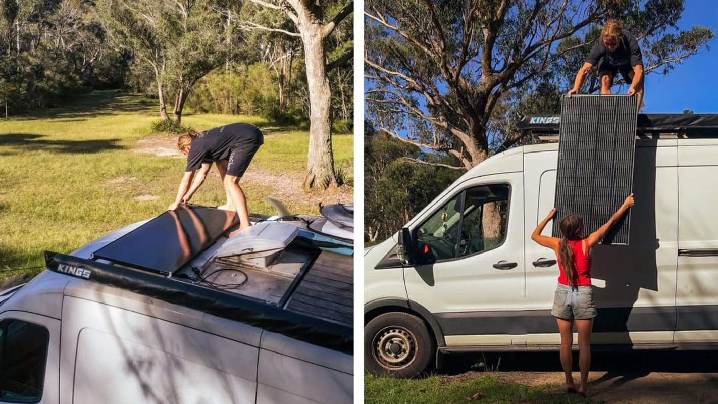 step by step installing solar panel on rv or caravan