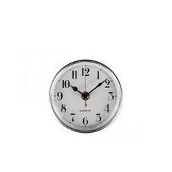 Clock Wht Dial-Silvr Bezel Sml (Face 100mm Dia)