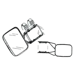 Camec Towing Mirror 4x4 Strap On XL