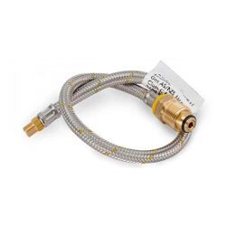 Gas Hose Stainless Steel Double Regulator Flexible Pigtail 450mm Excess Flow x 5/16in Inverted Flare