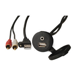 Fusion Panel Mount USB/3.5 mm AUX Connector