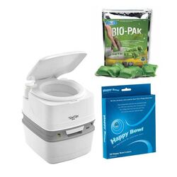 Thetford Porta Potti Qube 365/Toilet Bowl Liners/Waste Digester Bundle
