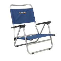 Oztrail Beach Chair With Arms Blue