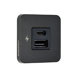 Scanstrut Charge Socket Tile Interior Usb A Usb C 12/24V Blk