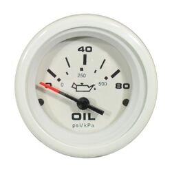 Veethree Instruments - Oil Pressure Gauge Arctic White 0-80Psi