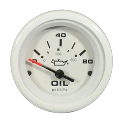 Veethree Instruments - Oil Pressure Gauge Arctic White 0-80Psi