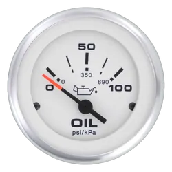 Veethree Instruments - Lido Pro Domed Oil Pressure Gauge 0-100Psi White