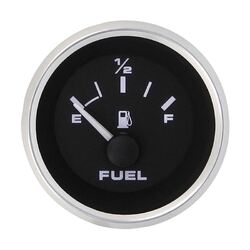 Veethree Electronics Premier Pro Domed Fuel Gauge Black With Stainless Steel Trim